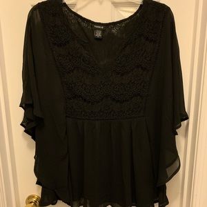 Sheer butterfly sleeved tunic-size 0